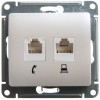 Schneider Electric GSL000685 ∙ Systeme Electric Glossa Перламутр Розетка 2-ая RJ11+RJ45, кат.5E