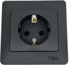 GSL000744 ∙ Systeme Electric Glossa Антрацит Розетка с/з со шторками, 16А (в сборе)