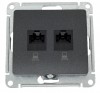GSL000785KK ∙ Systeme Electric Glossa Антрацит Розетка 2-ая компьютерная RJ45+RJ45, кат.5E