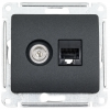 GSL000789 ∙ Systeme Electric Glossa Антрацит Розетка двойная TV + компьютерная RJ45, кат. 5Е