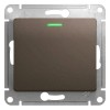 Schneider Electric GSL000813 ∙ Systeme Electric Glossa Шоколад Выключатель 1-клавишный с подсветкой сх.1а, 10AX