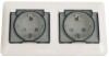 GSL000947 ∙ Systeme Electric Glossa Молочный Розетка 2-ая с/з, со шторками, в сборе, IP44