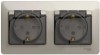 GSL000947 ∙ Systeme Electric Glossa Молочный Розетка 2-ая с/з, со шторками, в сборе, IP44