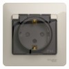 Schneider Electric GSL000948 ∙ Systeme Electric Glossa Молочный Розетка с/з со шторками с крышкой IP44 (в сборе)