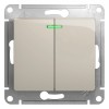 Schneider Electric GSL000953 ∙ Systeme Electric Glossa Молочный Выключатель 2-клавишный с подсветкой, сх.5а, 10AX