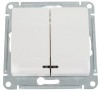 GSL000953 ∙ Systeme Electric Glossa Молочный Выключатель 2-клавишный с подсветкой, сх.5а, 10AX
