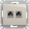 GSL000985 ∙ Systeme Electric Glossa Молочный Розетка 2-ая RJ11+RJ45, кат.5E