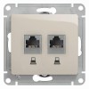 Schneider Electric GSL000985KK ∙ Systeme Electric Glossa Молочная Розетка 2-ая компьютерная RJ45+RJ45, кат.5E