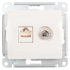 GSL000989 ∙ Systeme Electric Glossa Молочный Розетка двойная TV + компьютерная RJ45, кат. 5Е