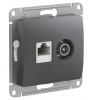 GSL001289 ∙ Systeme Electric Glossa Платина Розетка двойная TV + компьютерная RJ45, кат. 5Е