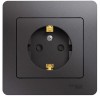 GSL001344 ∙ Systeme Electric Glossa Графит Розетка с/з со шторками (в сборе)