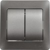 GSL001352 ∙ Systeme Electric Glossa Графит Выключатель 2-клавишный, сх.5, 10AX (в сборе с рамкой)