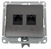 GSL001385 ∙ Systeme Electric Glossa Графит Розетка 2-ая RJ11+RJ45, кат.5E