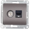 GSL001389 ∙ Systeme Electric Glossa Графит Розетка двойная TV + компьютерная RJ45, кат. 5Е