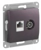 GSL001489 | Systeme Electric Glossa Сиреневый Туман Розетка двойная TV + компьютерная RJ45, кат. 5Е