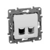 Legrand комп. + телеф. 1-м СП Etika RJ11 + RJ45 CAT.5E UTP бел. Leg 672252